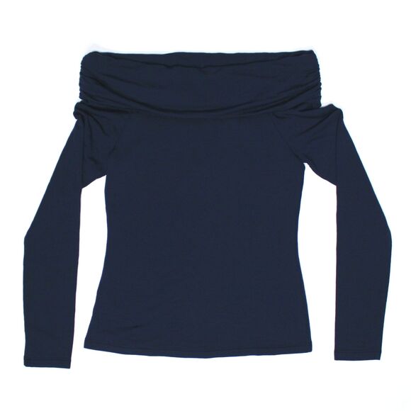 NWT White House Black Market Passporter Off-The-Shoulder Top Navy Blue Women XS - Picture 6 of 11